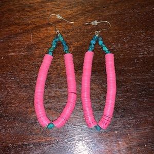 authentic turqoise and pink Puebla earrings